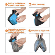Portable Dog Pooper Scooper with Built-In Waste Bag Dispenser