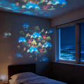 Dynamic 360° Rotating LED Projector Light – Rechargeable Atmosphere Lamp with Adjustable Brightness for Bedroom Decor