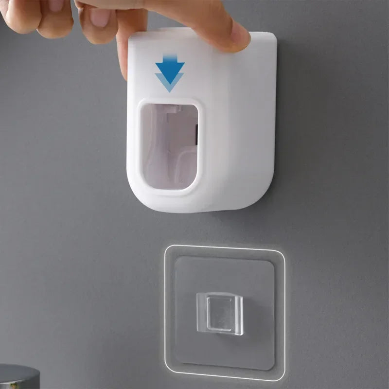 Automatic Wall-Mounted Toothpaste Squeezer & Toothbrush Holder – Waterproof Bathroom Organizer