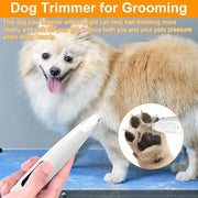 Cordless Rechargeable Dog Hair Trimmer with LED Light