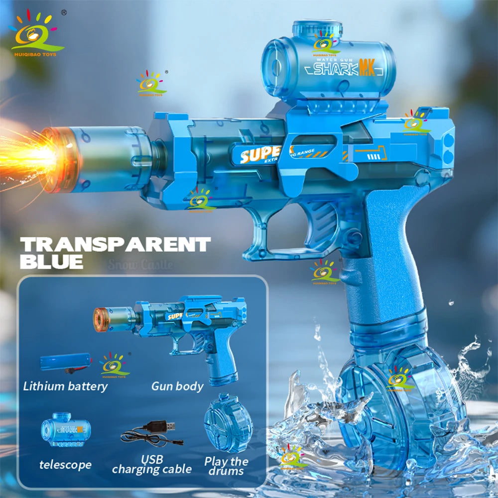 HUIQIBAO Electric High-Speed Water Gun for Kids – Rechargeable Outdoor Water Blaster Toy