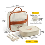 Eco-Friendly Rectangular Microwaveable Lunch Box with Cutlery