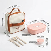Eco-Friendly Rectangular Microwaveable Lunch Box with Cutlery