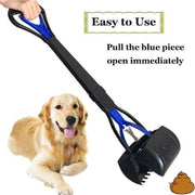 Long-Handle Dog Pooper Scooper – Portable One-Handed Pet Waste Pickup Tool