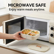 Eco-Friendly Rectangular Microwaveable Lunch Box with Cutlery
