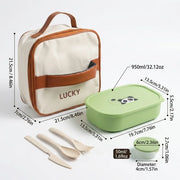 Eco-Friendly Rectangular Microwaveable Lunch Box with Cutlery