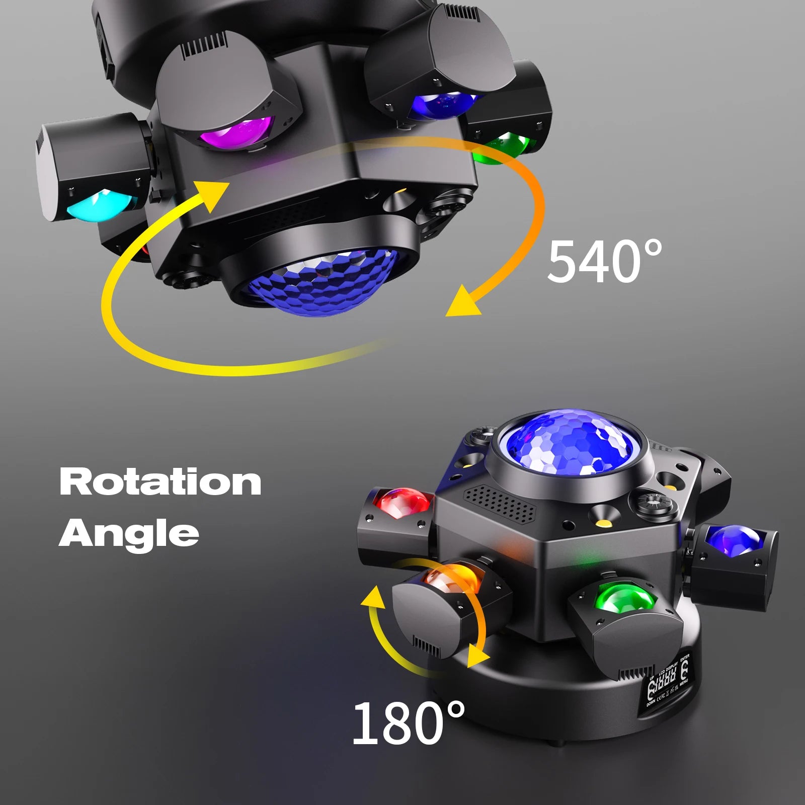 Professional 120W DMX512 RGBW LED Moving Head Stage Light with Laser & Strobe Effects for DJ, Club & Events