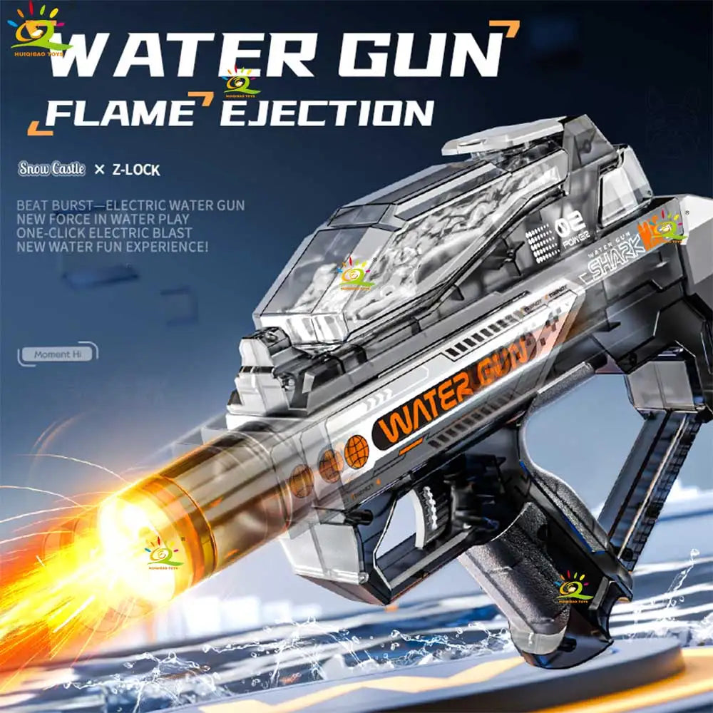 HUIQIBAO Electric High-Speed Water Gun for Kids – Rechargeable Outdoor Water Blaster Toy