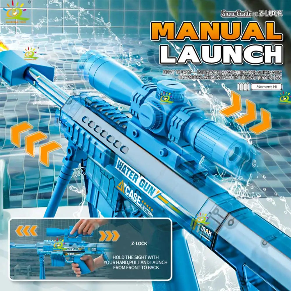 HUIQIBAO Electric High-Speed Water Gun for Kids – Rechargeable Outdoor Water Blaster Toy