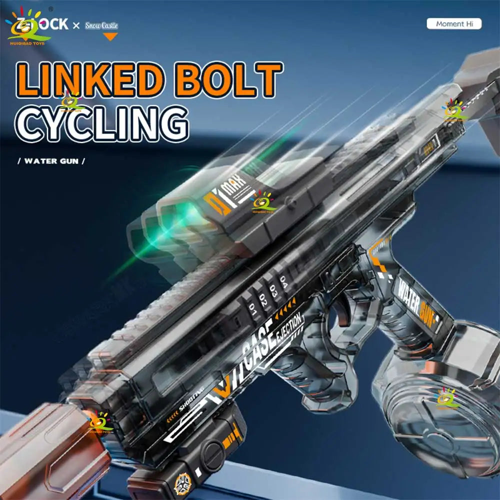 HUIQIBAO Electric High-Speed Water Gun for Kids – Rechargeable Outdoor Water Blaster Toy