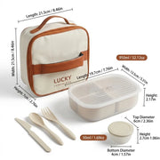 Eco-Friendly Rectangular Microwaveable Lunch Box with Cutlery
