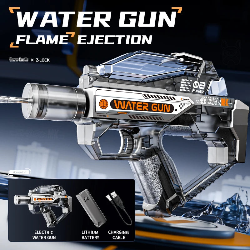 HUIQIBAO Electric High-Speed Water Gun for Kids – Rechargeable Outdoor Water Blaster Toy
