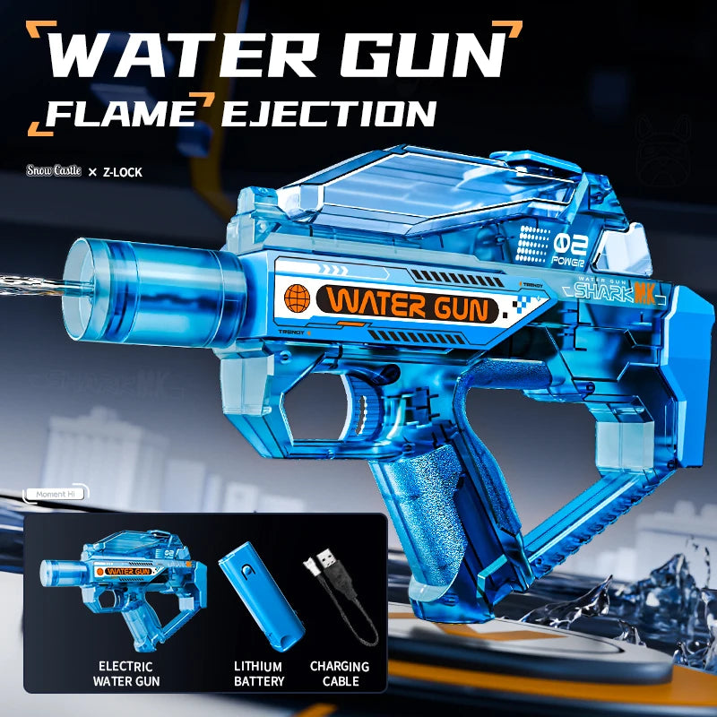 HUIQIBAO Electric High-Speed Water Gun for Kids – Rechargeable Outdoor Water Blaster Toy