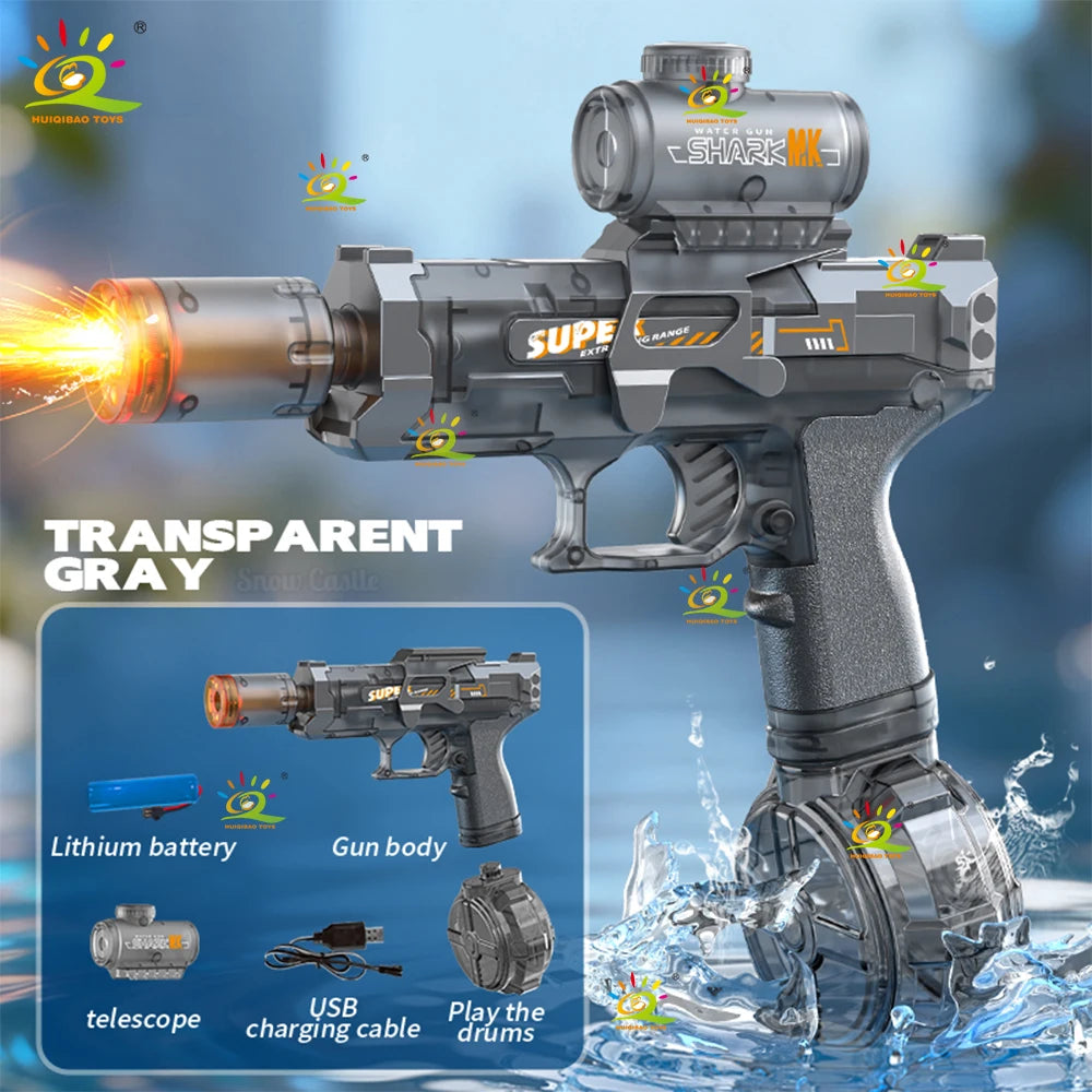 HUIQIBAO Electric High-Speed Water Gun for Kids – Rechargeable Outdoor Water Blaster Toy