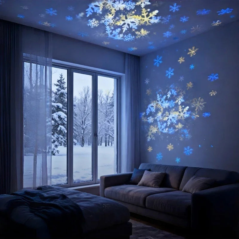 Dynamic 360° Rotating LED Projector Light – Rechargeable Atmosphere Lamp with Adjustable Brightness for Bedroom Decor