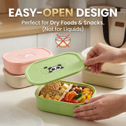 Eco-Friendly Rectangular Microwaveable Lunch Box with Cutlery