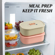 Eco-Friendly Rectangular Microwaveable Lunch Box with Cutlery