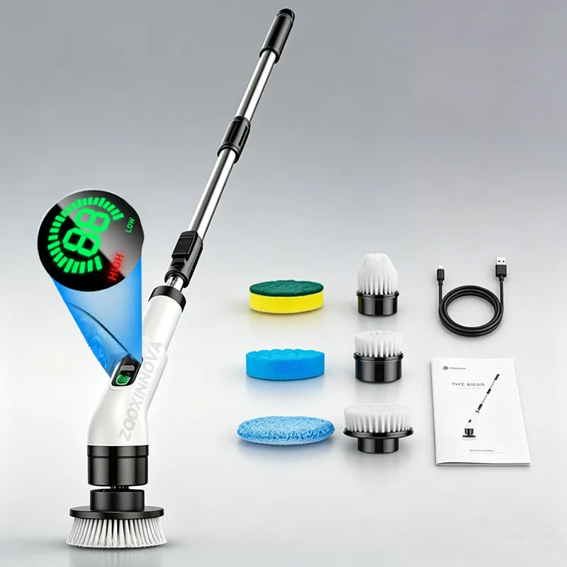 Zqoxinnova Cordless Electric Spin Scrubber – Multipurpose Power Cleaning Brush