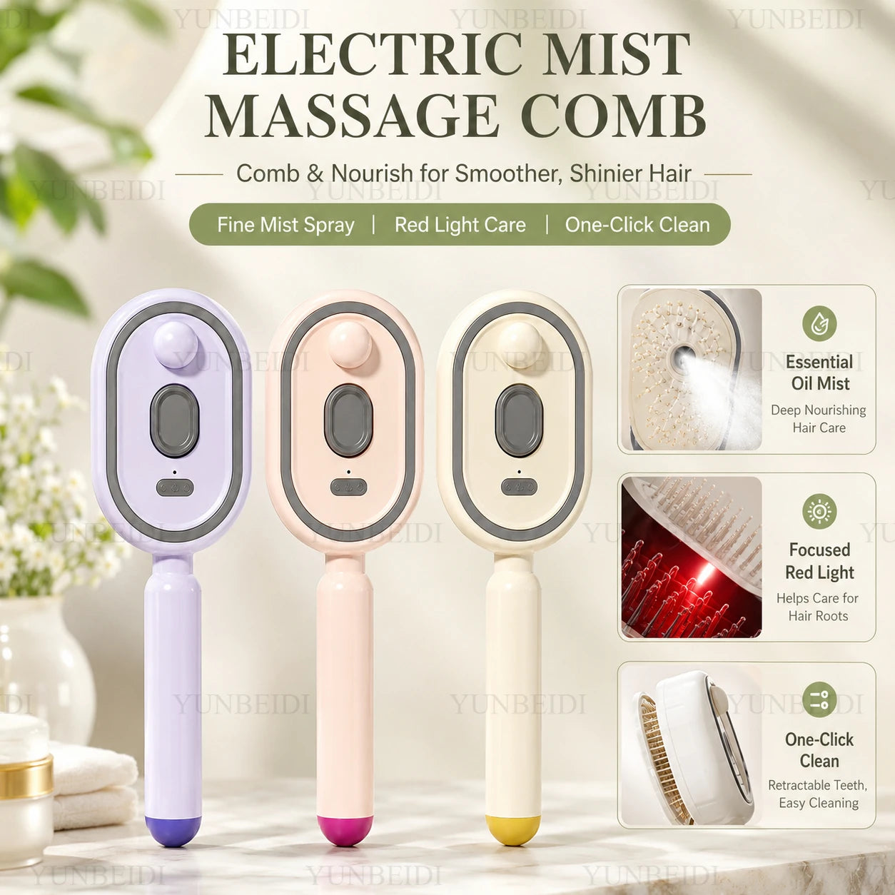 Air Cushion Hair Brush – Scalp Massage Detangling Comb for All Hair Types